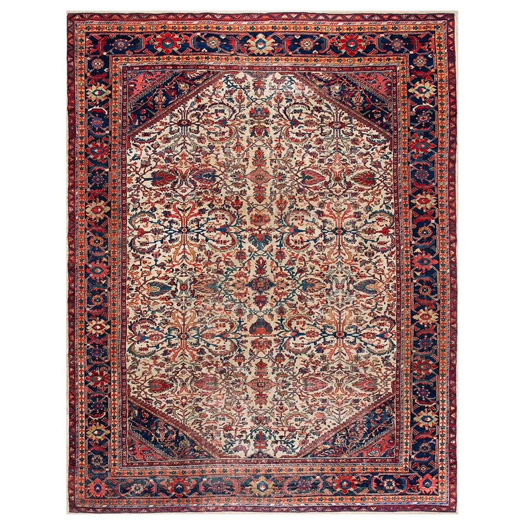 Late 19th Century Persian Sultanabad Carpet 10' 6" x 13' 3" For Sale