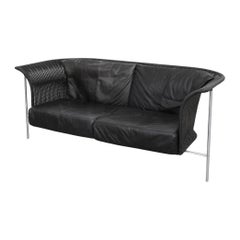 Gerard van den Berg For Rohe Noordwolde Wingback Black Rattan Loveseat