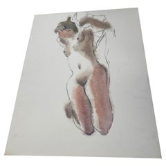 Retro Female Abstract Nude Portrait