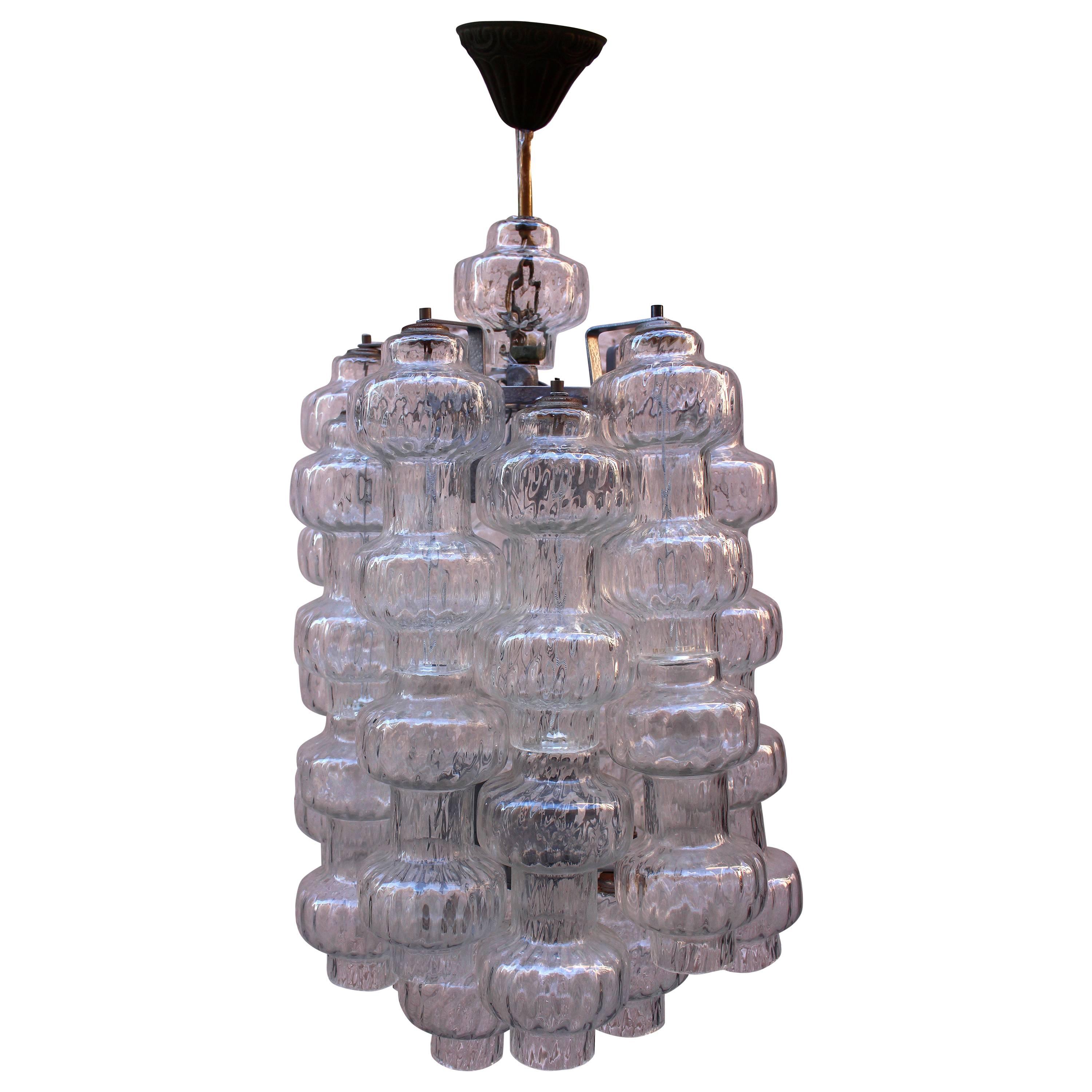 Italian Glass Chandelier by Vetreria Murano For Sale
