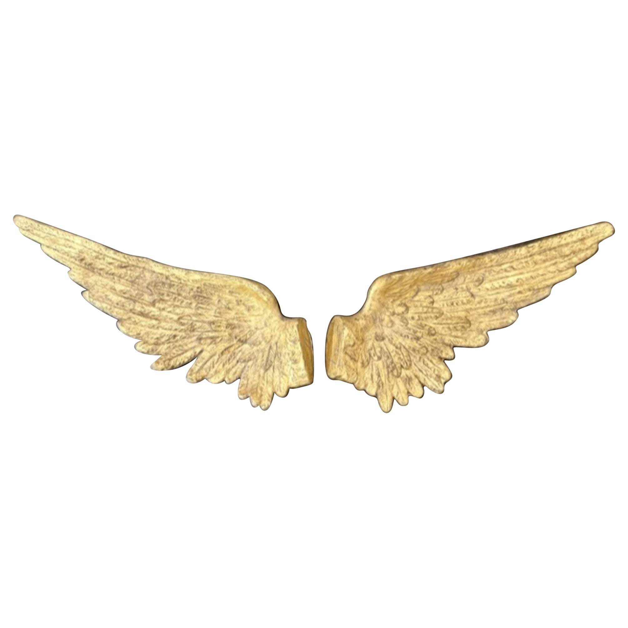 Pair of Vintage Carved and Giltwood Wings For Sale