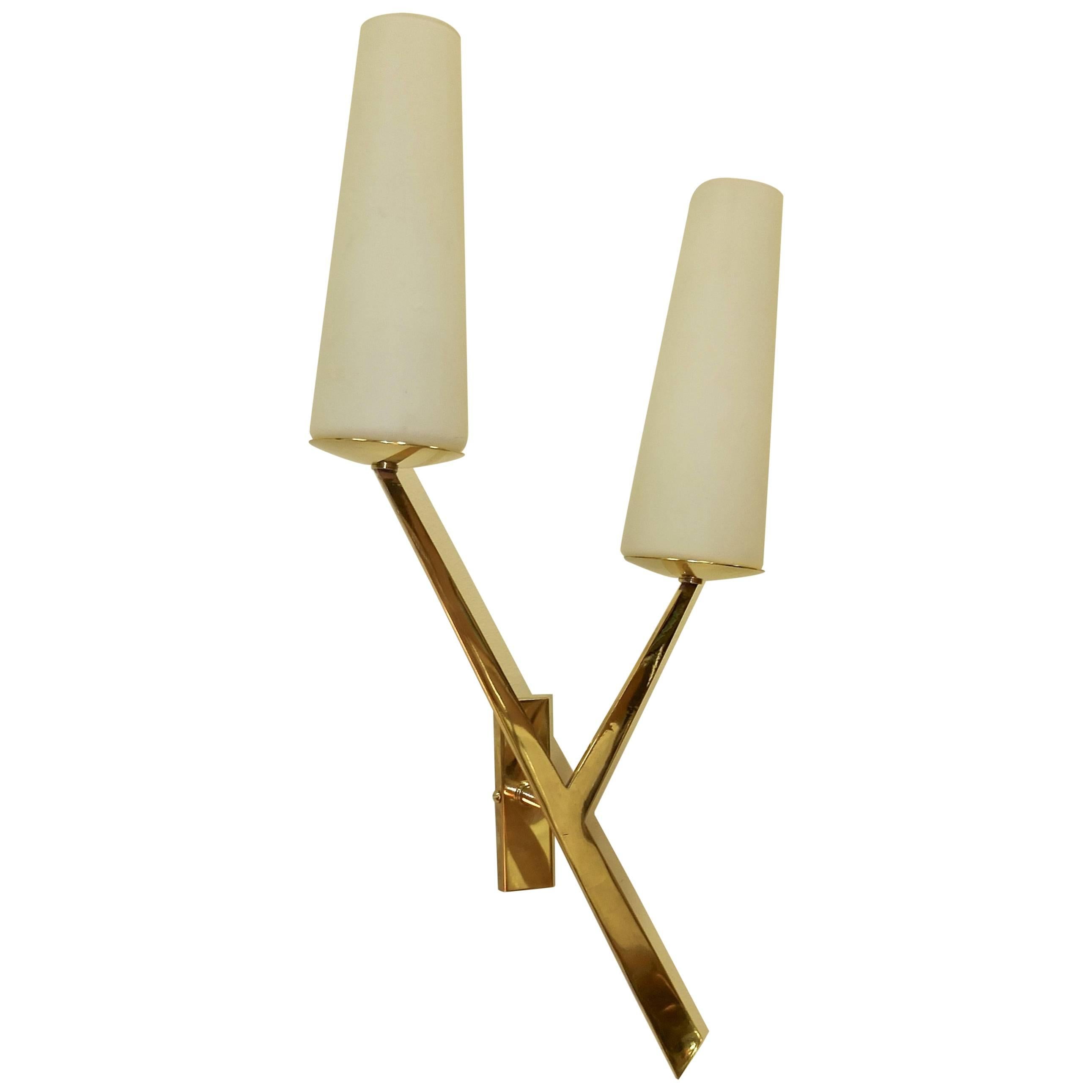 Royal Lumiere para Lunel Aplique de pared en forma de Y de latón en venta