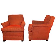 Pair of Upholstered Lounge Chairs 9