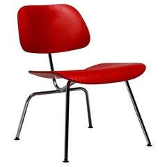 Leuchtend roter LCM-Stuhl von Charles and Ray Eames für Vitra