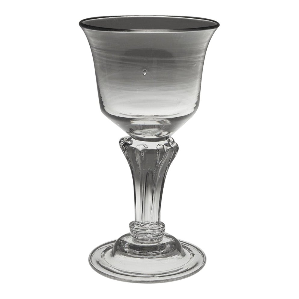 Georgian Champagne Glass with Pedestal Stem c1750 For Sale