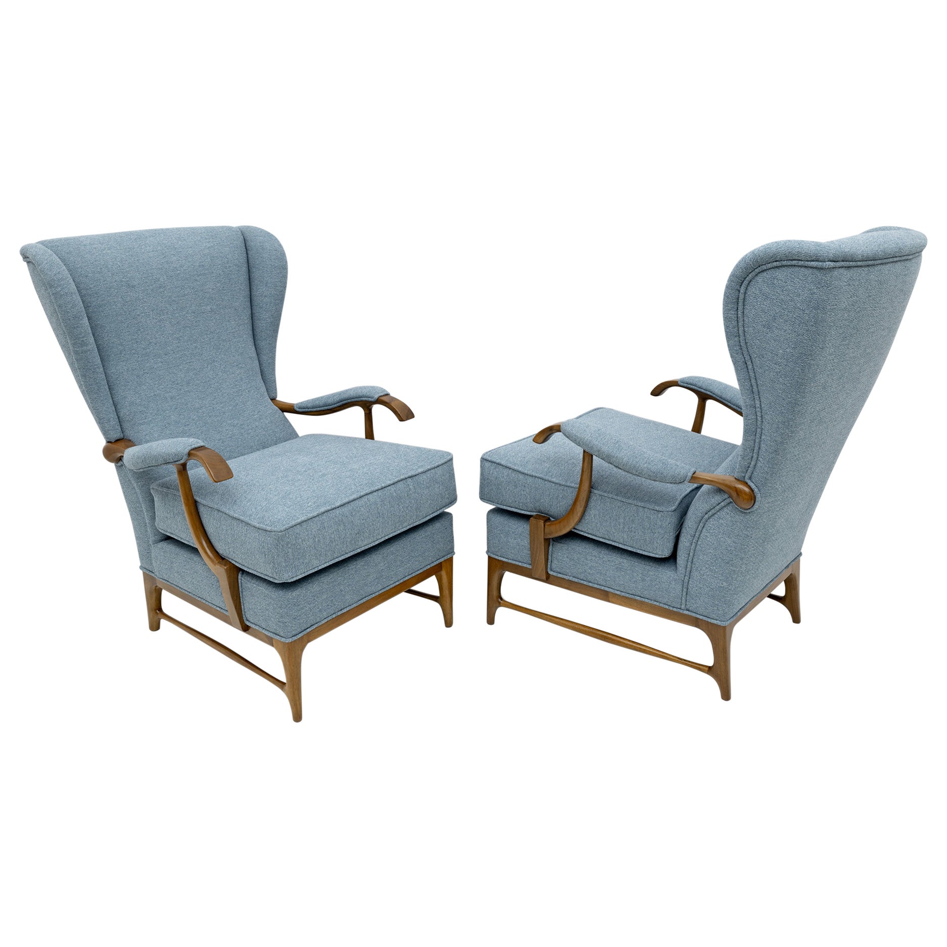 Pair of Paolo Buffa Mid-Century Modern Italian Bouclè Armchairs by Framar, 1950s