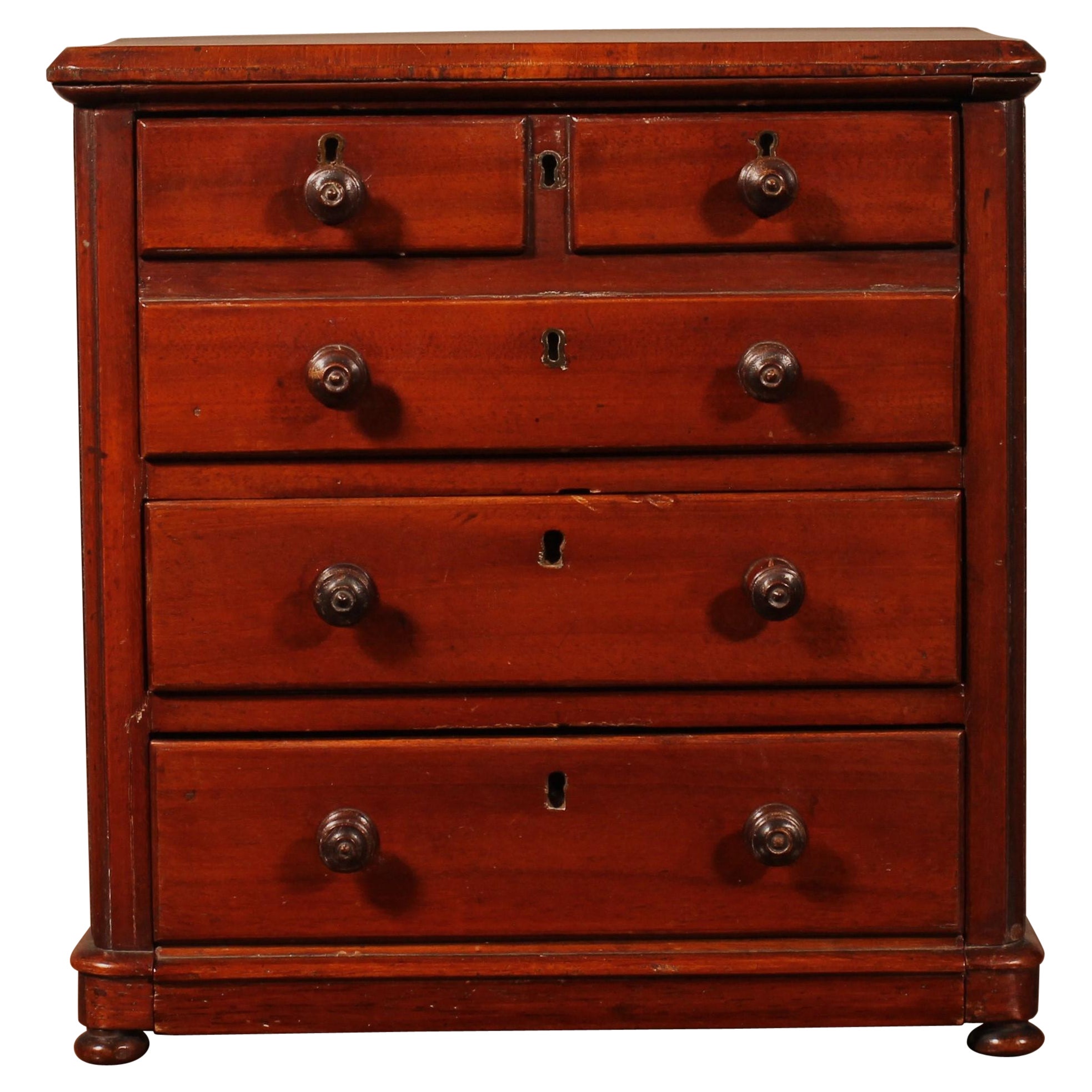 19th Century Mahogany Miniature Chest Of Drawers For Sale