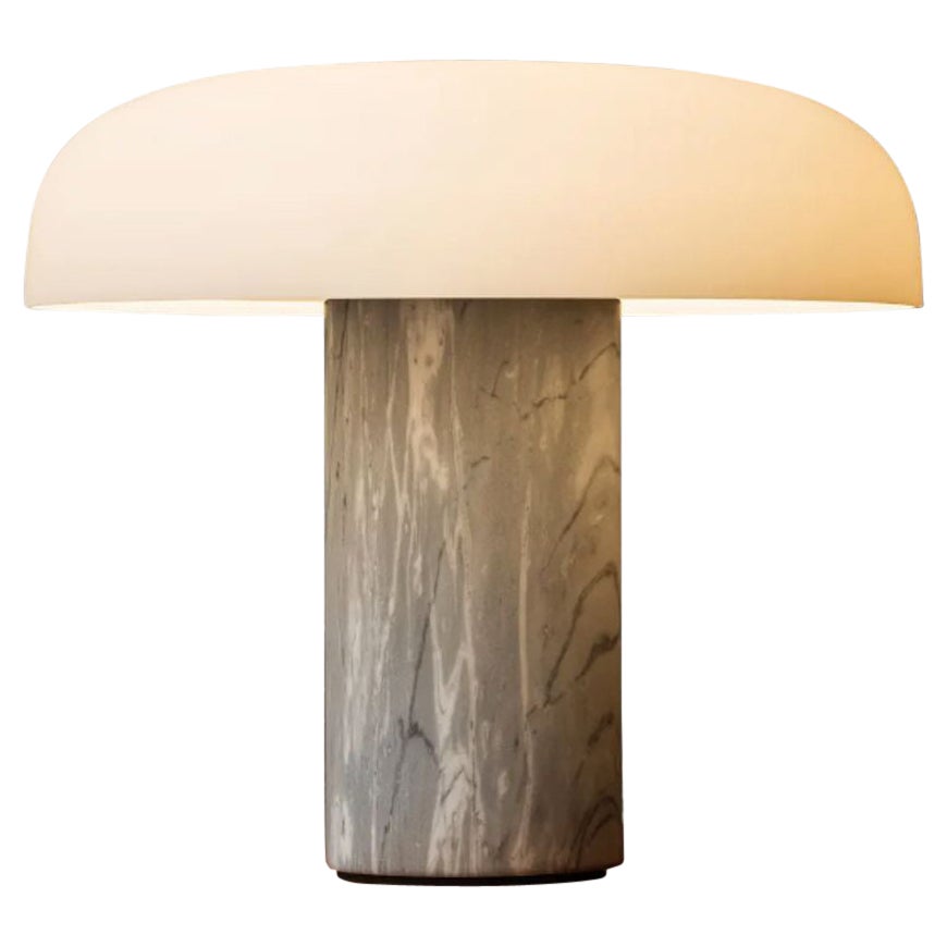 Tropico - Medium Table Lamp - Gray Marble Base Black Top, Fontana Arte For Sale