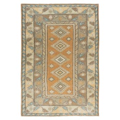 6.7x9.4 Ft Modern Handmade Turkish Milas Carpet, All Wool, Contemporary Area Rug (tapis d'extérieur contemporain)