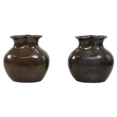 Antique A set of small metal vases by Just Andersen, 1920s, Denmark