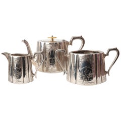 Antique Georgian Style Silver Plated Teaset, English, C.1910