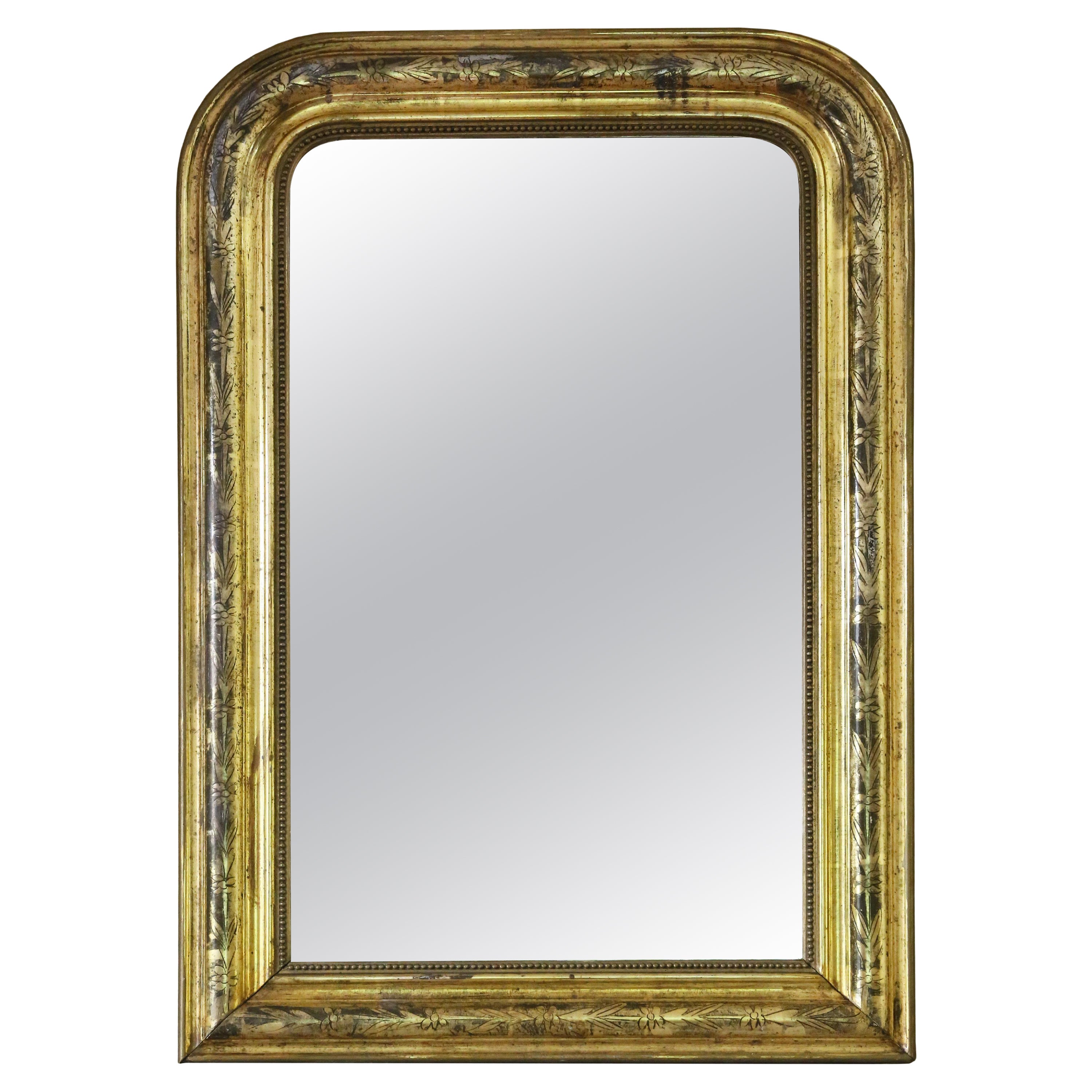  Antique 19th Century quality Louis Philippe gilt overmantle or wall mirror For Sale