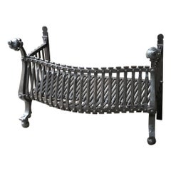 Large English Art Nouveau Fire Grate, Fireplace Grate