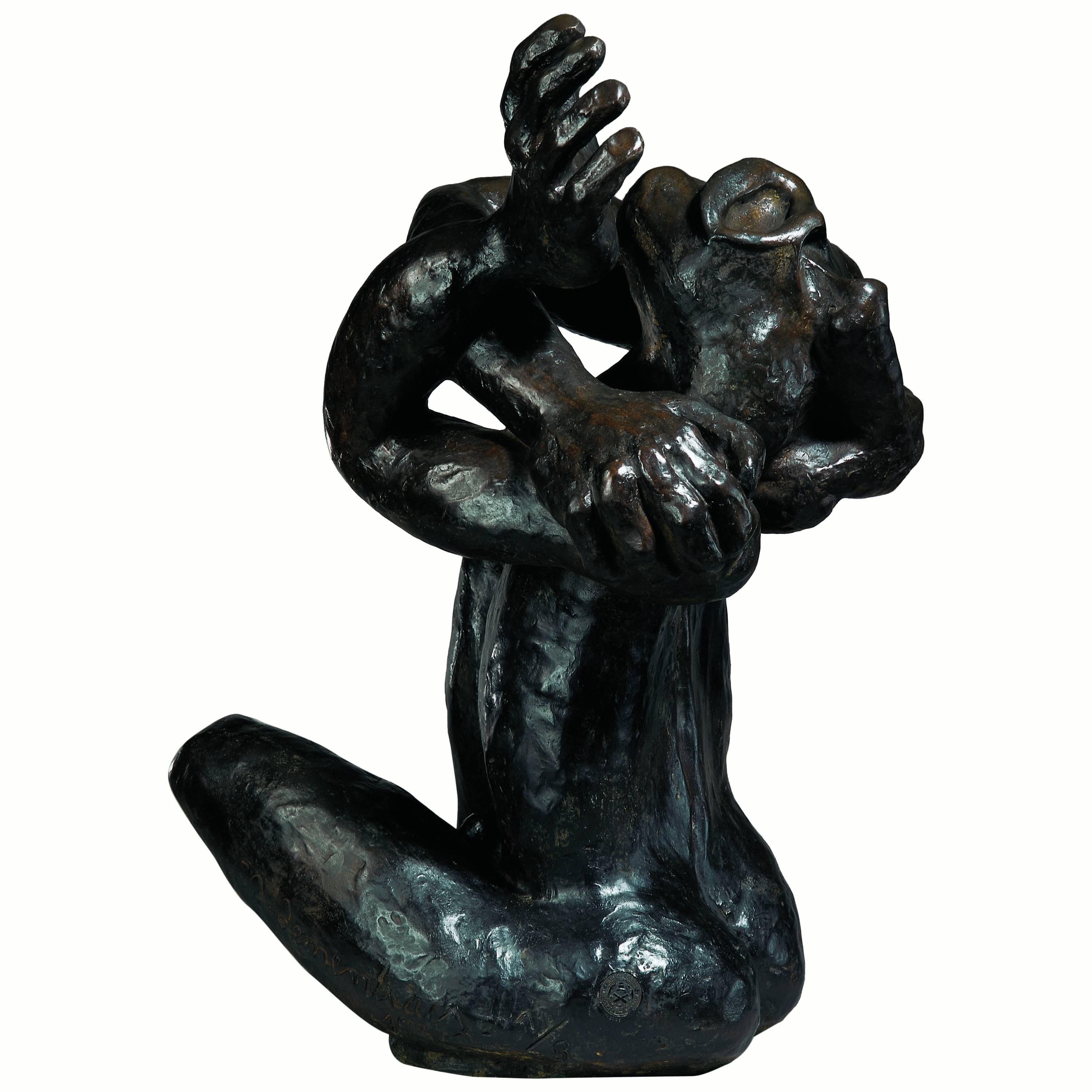 Bronze Sculpture "The Man With Two Right Hands" by Jacques Tenenhaus For Sale