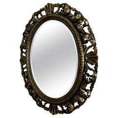 Specchiera Grande Barocco Italiano Legno Decorato in foglia oro '900