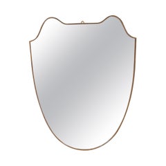 Midcentury Italian brass wall mirror