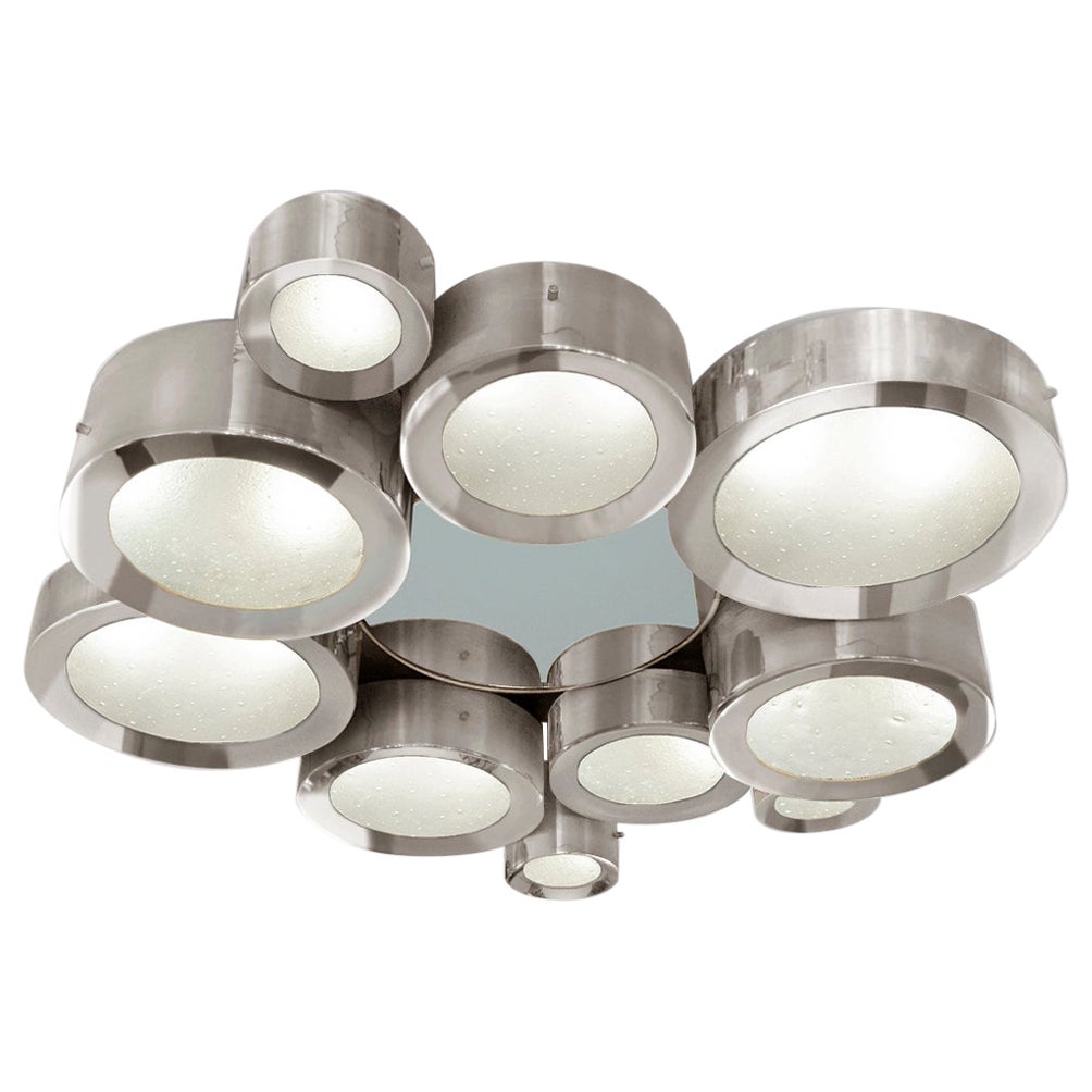 Helios 44 Ceiling Light by Gaspare Asaro-Polished Nickel Finish For Sale