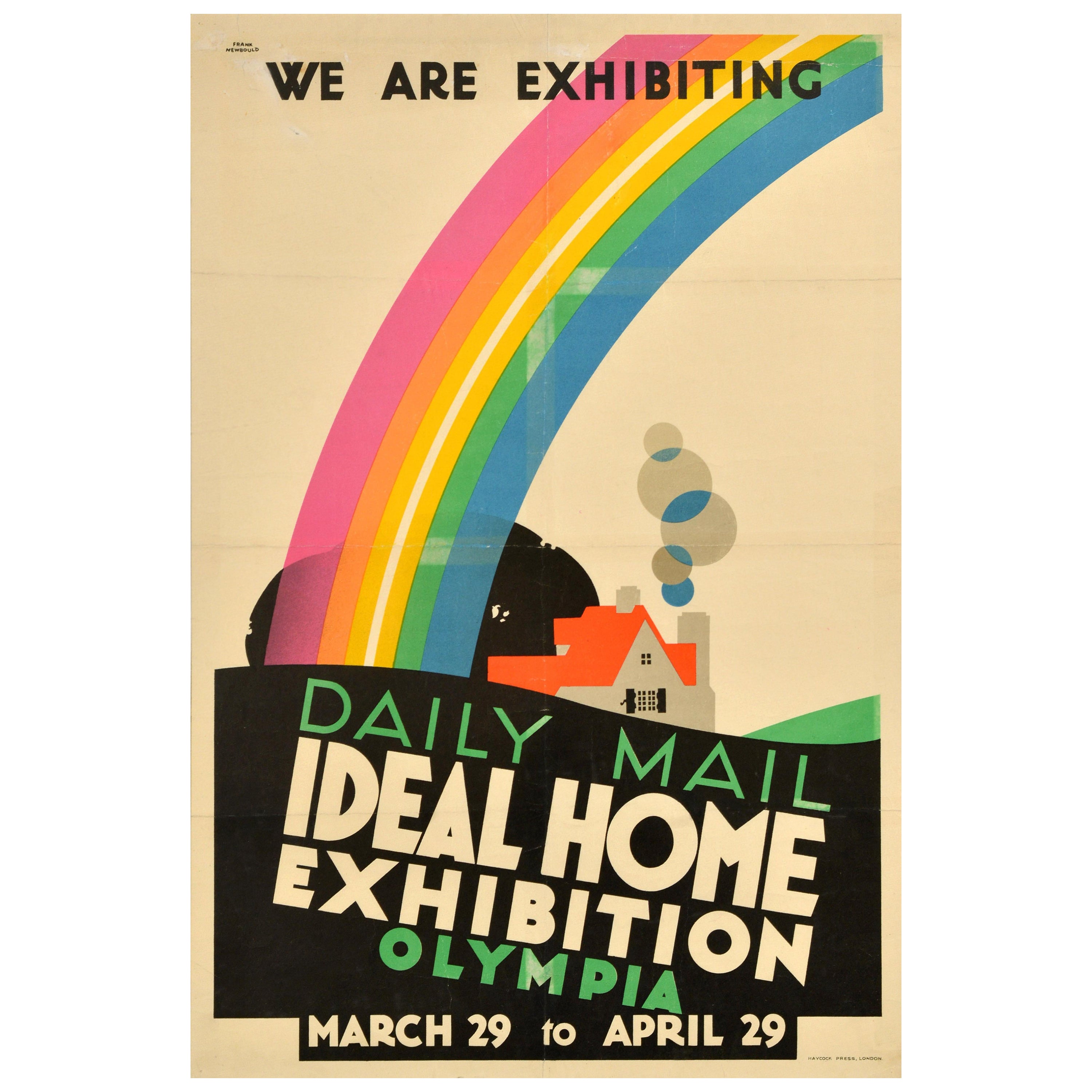 Affiche publicitaire vintage originale Ideal Home Exhibition Daily Mail Olympia en vente