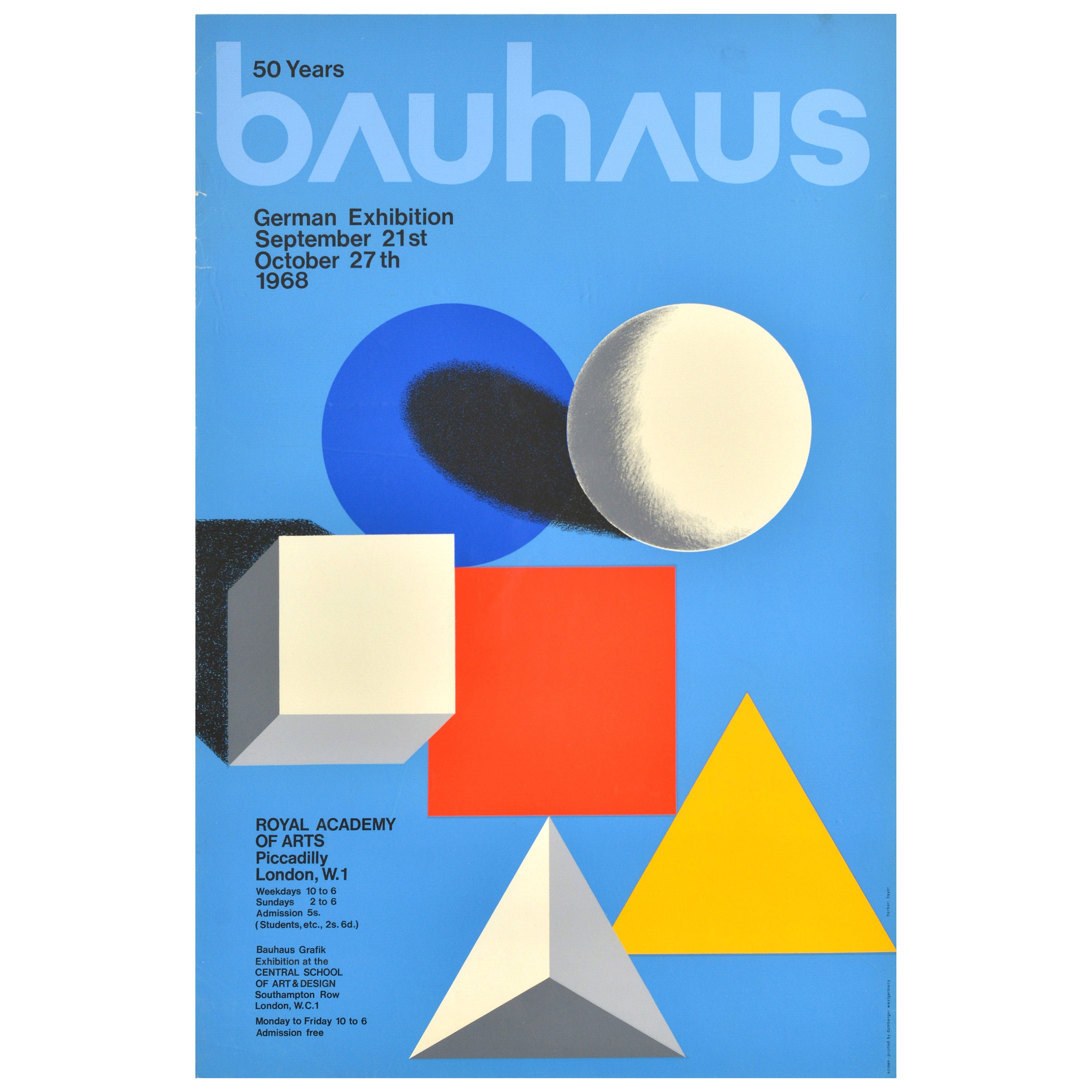 Affiche publicitaire d'origine Bauhaus Exhibition Royal Academy Of Arts en vente