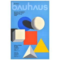 Poster pubblicitario originale d'epoca della mostra Bauhaus della Royal Academy of Arts
