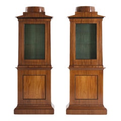 19th Century German Biedermeier Pair of Mahogany Bookcase, Library Cabinets
