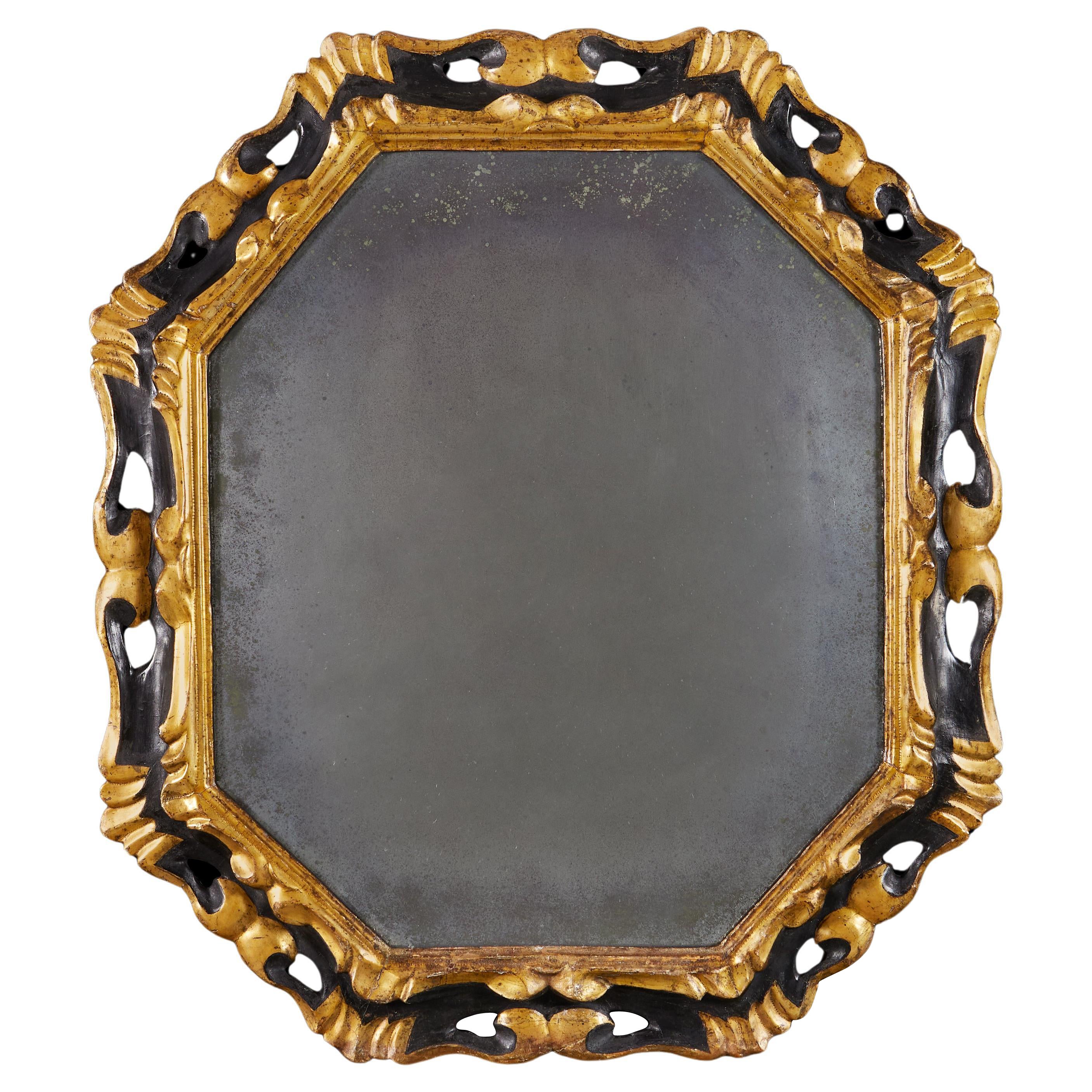 A 19th Century Roman Octagonal Giltwood Pier Mirror For Sale
