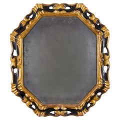 Miroir de pilier octogonal romain du 19ème siècle en bois doré