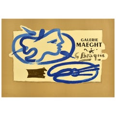 Original Vintage Art Exhibition Advertising Poster Georges Braque Galerie Maeght