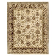 Tapis traditionnel de luxe Sultanabad noué à la main Crème/Marron 12X18