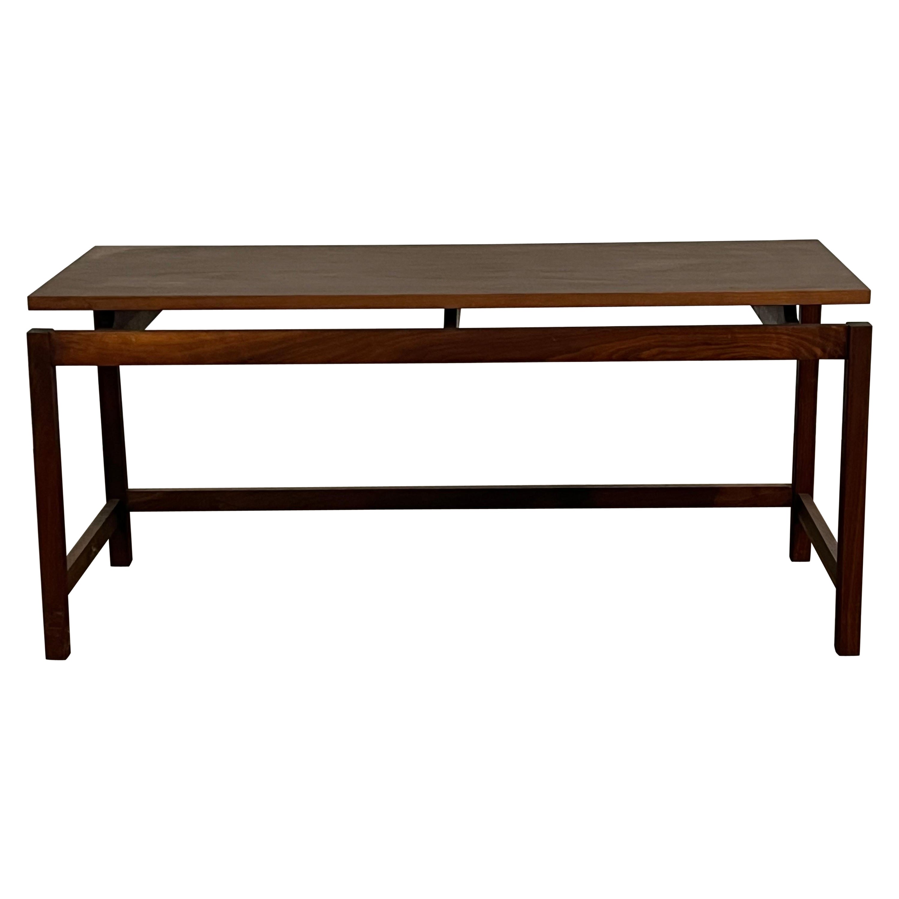 Mid Century  Modern Jens Risom Floating Top Walnut Bench/Table For Sale