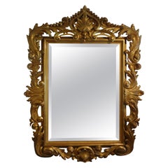 19th Century Italian Baroque Style Giltwood Mirror