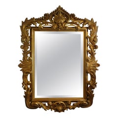 19th Century Italian Baroque Style Giltwood Mirror