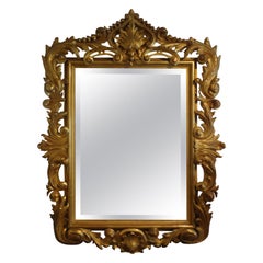 19th Century Italian Baroque Style Giltwood Mirror
