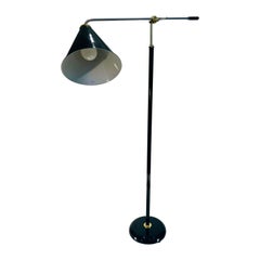 Brazilian Retro floor metal lamp polychrome with regulation circa 1970.