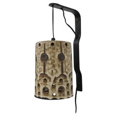 Hannie Mein Handmade Ceramic Wall Sconce with Intricately Carved Details