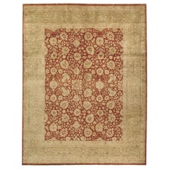 Luxuriöser traditioneller handgeknüpfter Teppich Isphahan Rost/Gold 12x18
