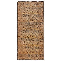Antiker europäischer Wandteppich mit Blumen- und Weinrebenmuster 4'0" x 9'5"