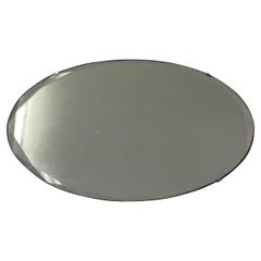 Miroir ovale vintage avec bord biseauté d'importation Uk.