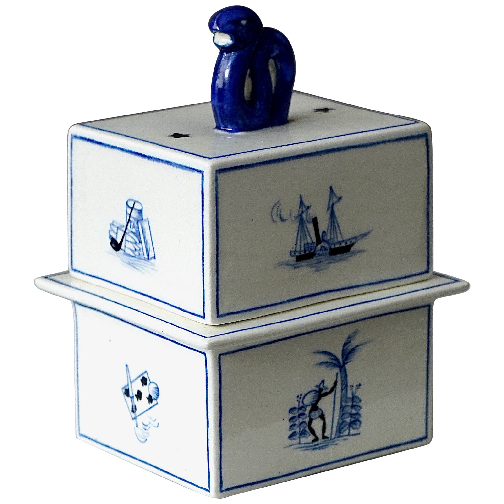 Gio Ponti Ceramic Box for Richard Ginori San Cristoforo, Italy, 1927 For Sale