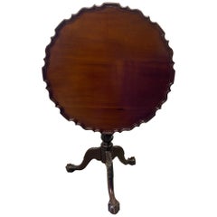 Antique A Classic Solid Mahogany Chippendale Tilt Top Tea Table, Circa 1875