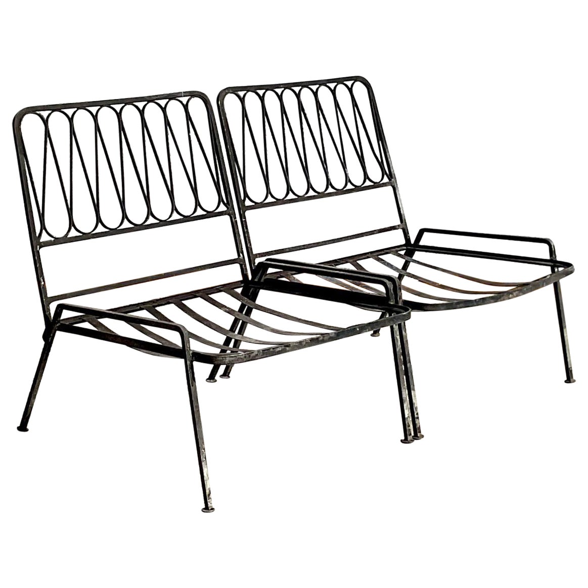 Vintage Mid-Century Modern Salterini Ribbon Wrought Iron Chairs - Set of 2 For Sale