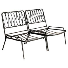 Used Mid-Century Modern Salterini Ribbon Wrought Iron Chairs - Set of 2