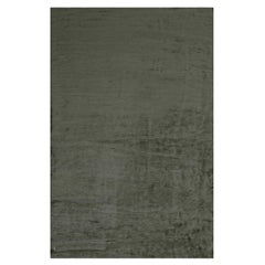 Contemporary Solid Steel Gray Hand Knotted Silk Rug by Doris Leslie Blau