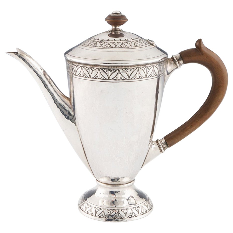 Silver Coffee Pot by William Hair Haseler George V Birmingham 1912 For Sale