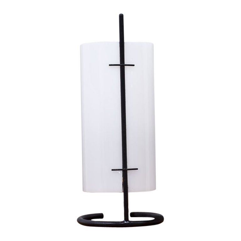 Mid Century Modern Swedish Table Lamp in Acrylic & Metal by AB Luco For Sale