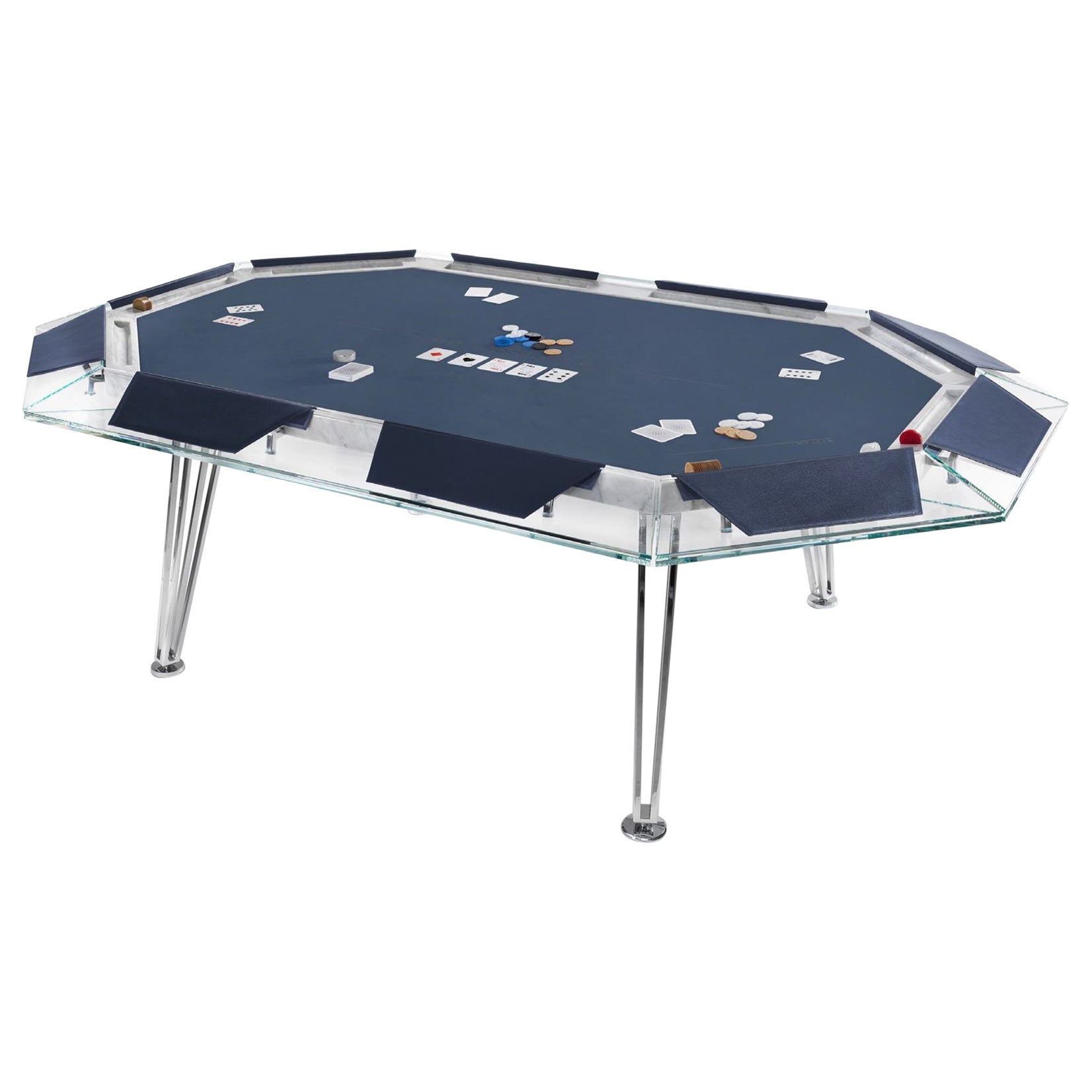 Unootto table de poker de 10 joueurs bleu clair bureau Impatia en vente