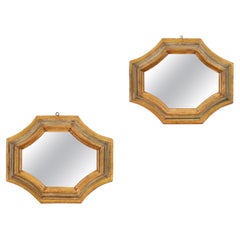 Antique An Unusual Pair of 18th Century Tuscan Octagonal Mirrors