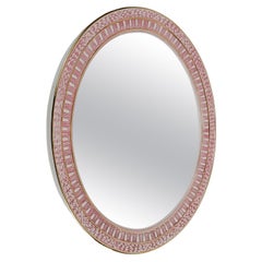 Oval Mirror with Regency Decoration in the style of P. Fornasetti, Italy 1950s