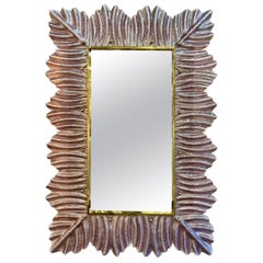 Murano Lavender Blown Glass Mirror