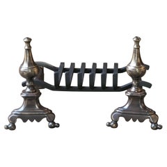 Vintage French Louis XIV Period Fireplace Andirons or Fire Grate, 17th Century